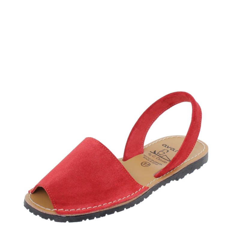 202AV - Menorquina Plana Mujer Rojo