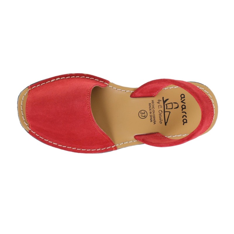 202AV - Menorquina Plana Mujer Rojo