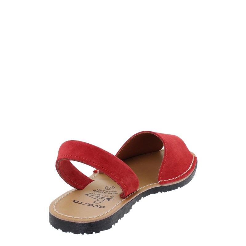 202AV - Menorquina Plana Mujer Rojo