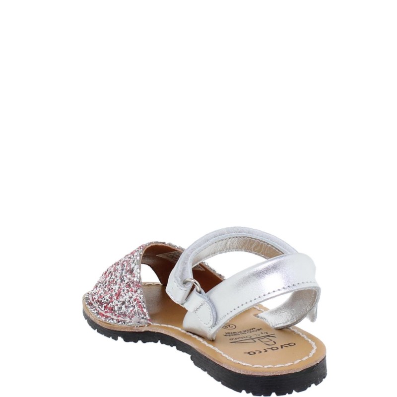 207GLI - Menorquina Plana Niño Glitter Rosa