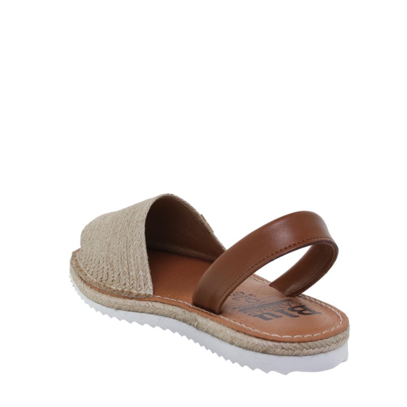 253015421BLU - Menorquina Plana Mujer Cuero