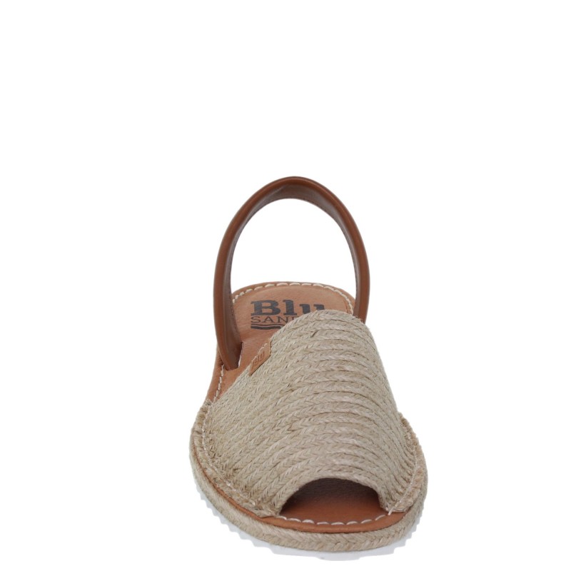 253015421BLU - Menorquina Plana Mujer Cuero