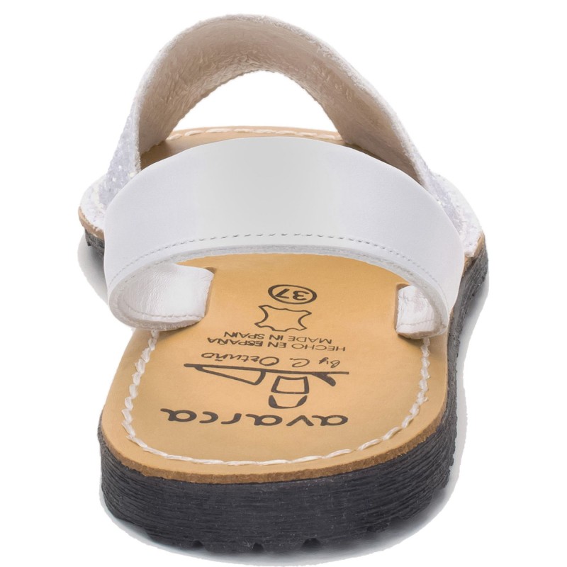 275s - Menorquina Plana Mujer Glitter Blanco