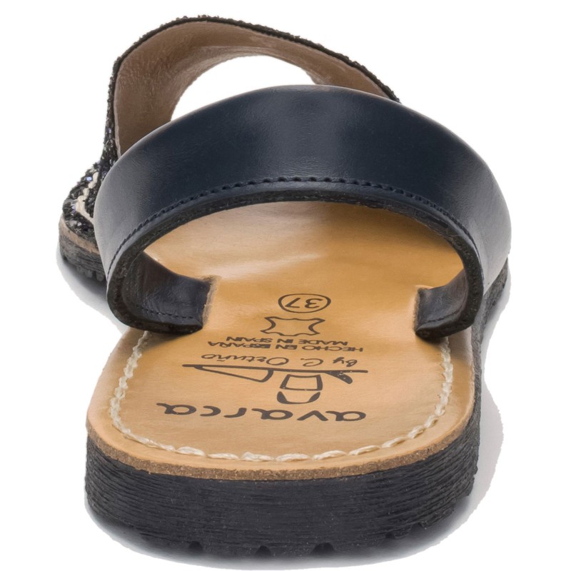 275s - Menorquina Plana Mujer Glitter Marino