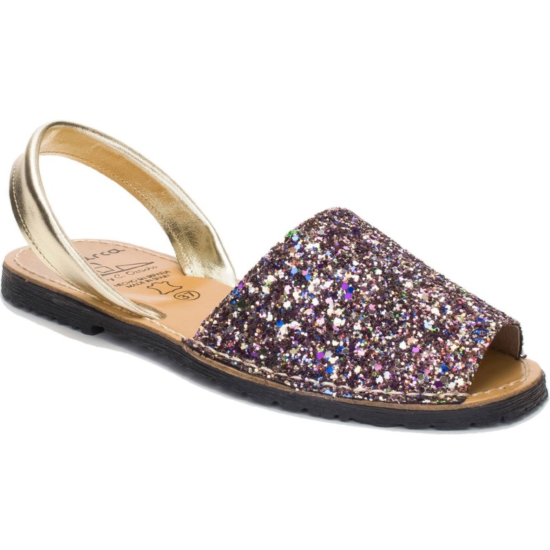 275s - Menorquina Plana Mujer Glitter Multicolor