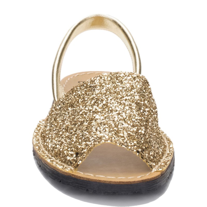 275s - Menorquina Plana Mujer Glitter Oro