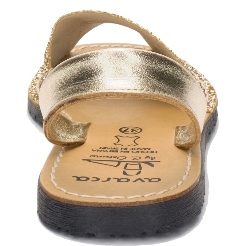 275s - Menorquina Plana Mujer Glitter Oro