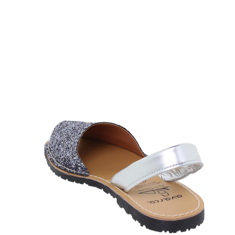 275s - Menorquina Plana Mujer Glitter Plomo