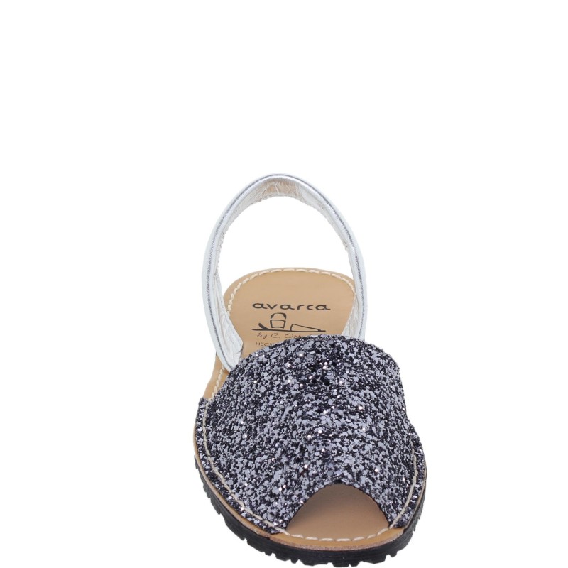 275s - Menorquina Plana Mujer Glitter Plomo