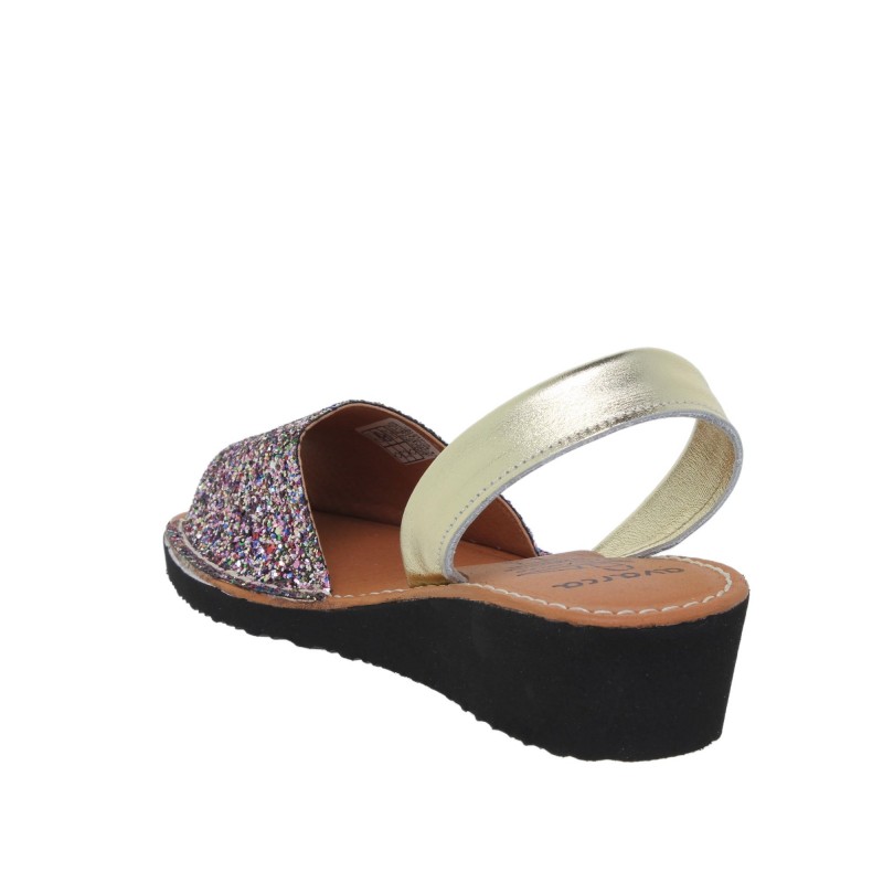 3275 - Menorquina Cuña Mujer Glitter Multicolor