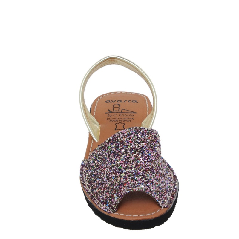 3275 - Menorquina Cuña Mujer Glitter Multicolor