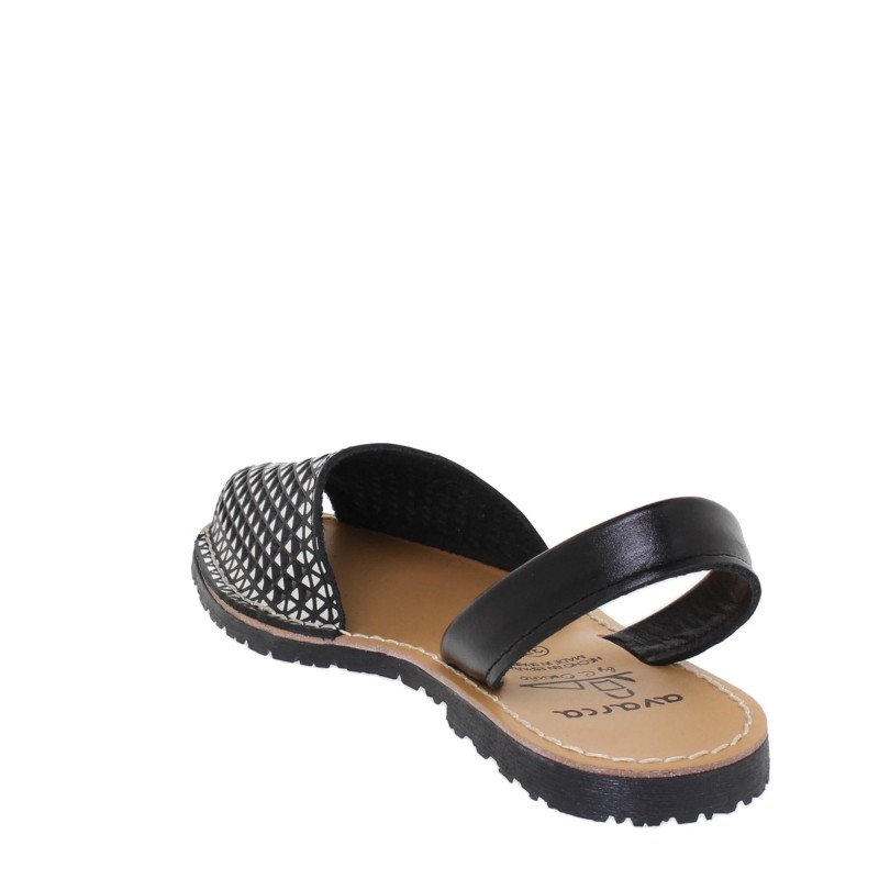 336AV - Menorquina Plana Mujer Negro