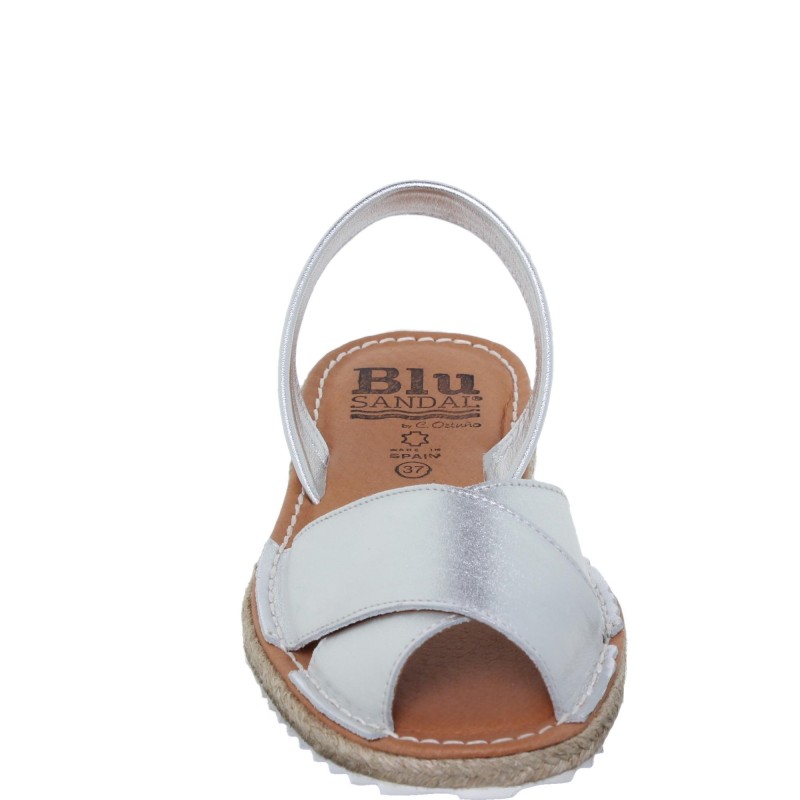 352015394BLU - Menorquina Plana Mujer Plata