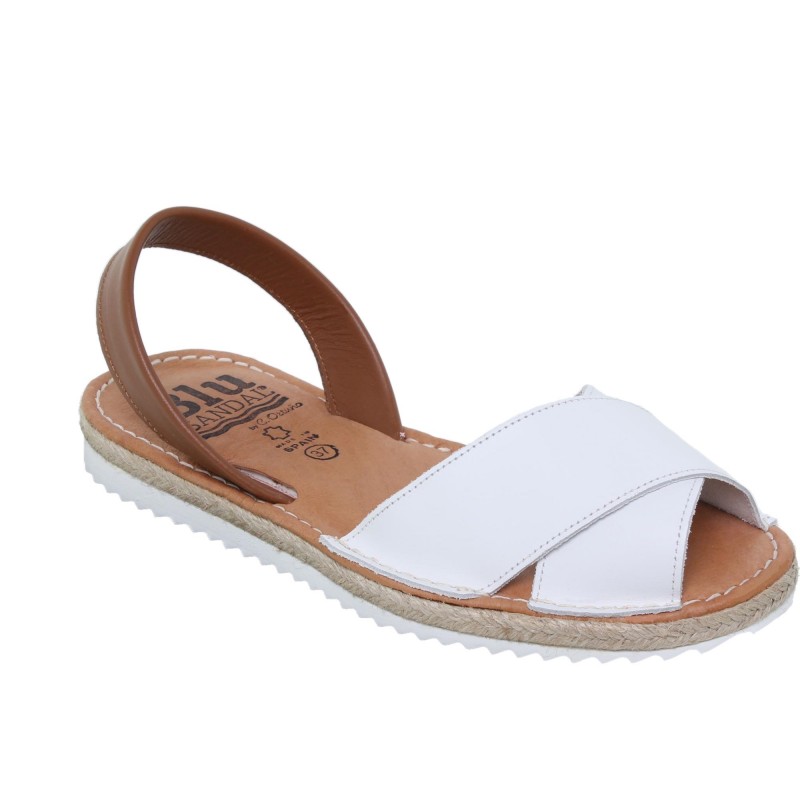 352015394BLU - Menorquina Plana Mujer Blanco