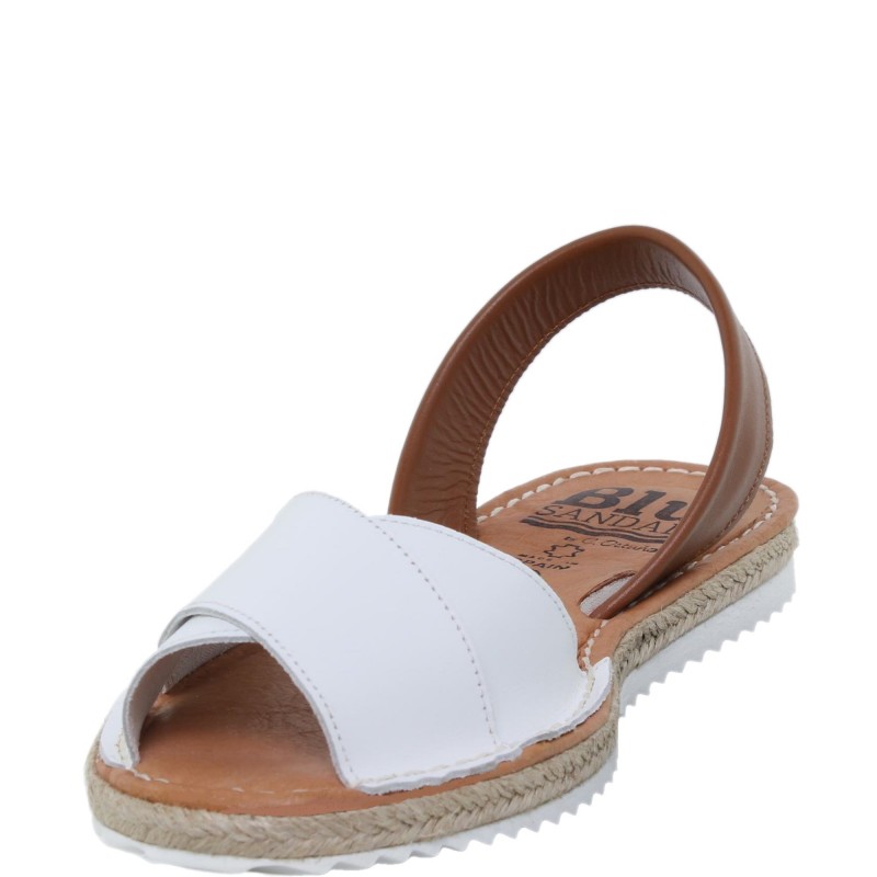 352015394BLU - Menorquina Plana Mujer Blanco
