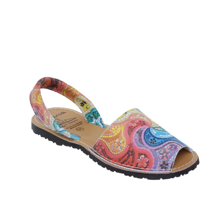 355 - Menorquina Plana Mujer Multicolor