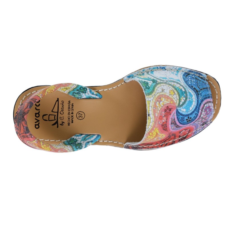 355 - Menorquina Plana Mujer Multicolor