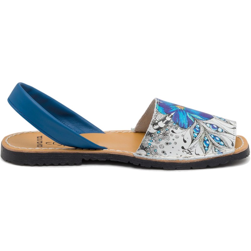 376AV - Menorquina Plana Mujer Azul
