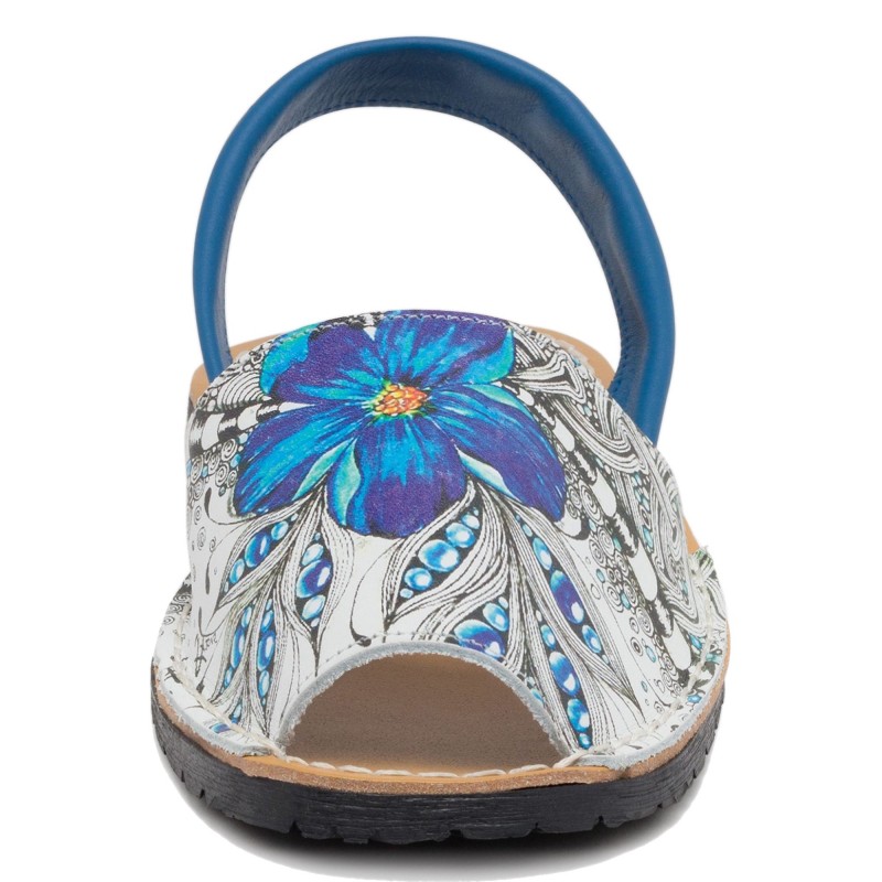 376AV - Menorquina Plana Mujer Azul