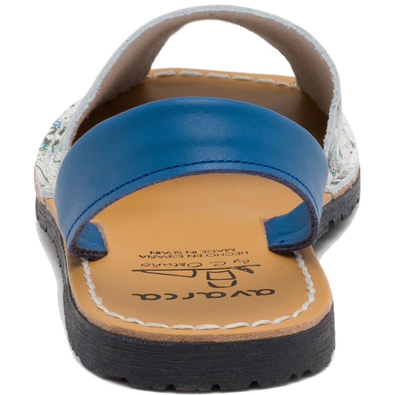 376AV - Menorquina Plana Mujer Azul