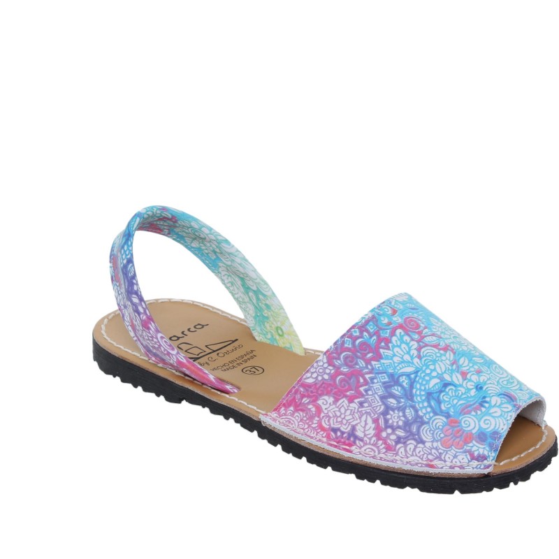 381 - Menorquina Plana Mujer Multicolor