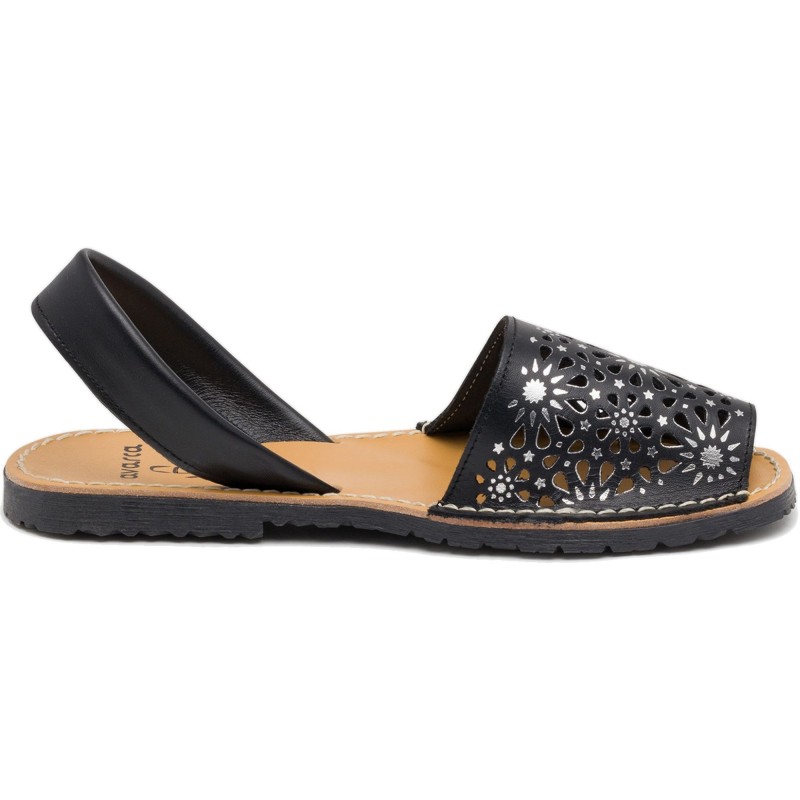 387AV - Menorquina Plana Mujer Negro