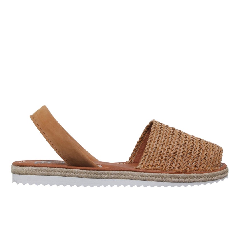488015550BLU - Menorquina Plana Mujer Cuero