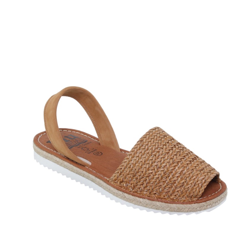 488015550BLU - Menorquina Plana Mujer Cuero