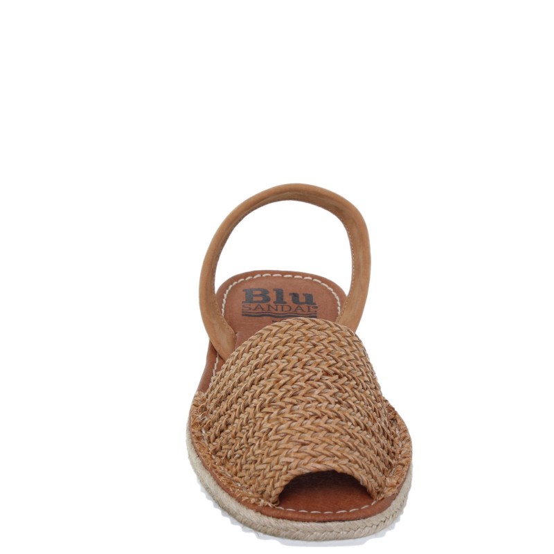 488015550BLU - Menorquina Plana Mujer Cuero