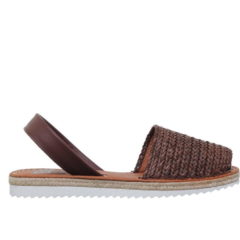 488015550BLU - Menorquina Plana Mujer Marrón