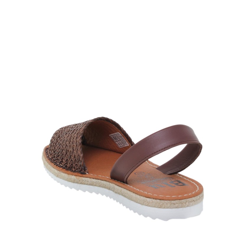 488015550BLU - Menorquina Plana Mujer Marrón
