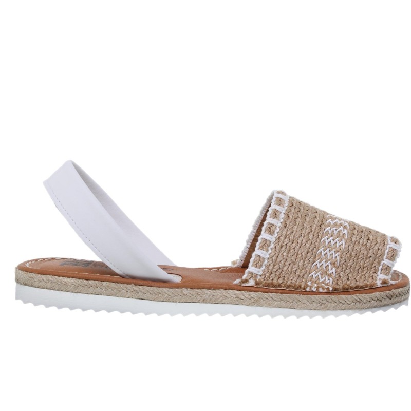 586015521BLU - Menorquina Plana Mujer Blanco