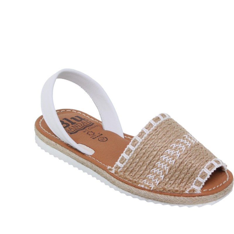 586015521BLU - Menorquina Plana Mujer Blanco