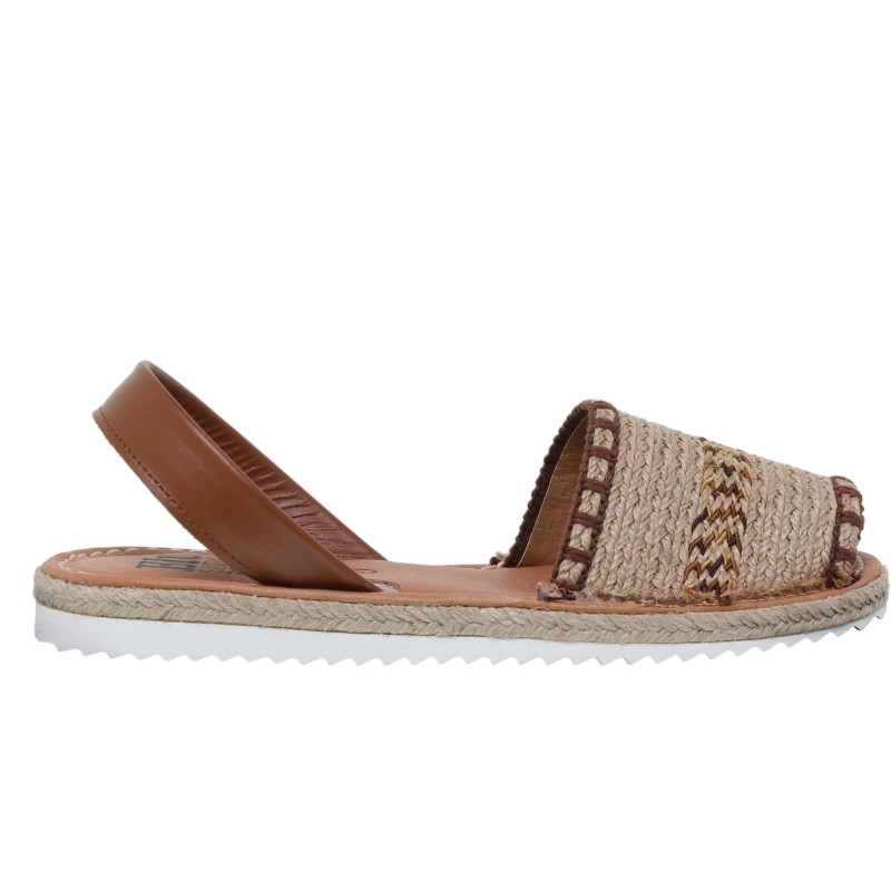 586015521BLU - Menorquina Plana Mujer Cuero