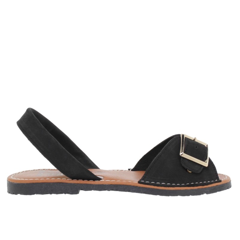 76502437AV - Menorquina Plana Mujer Negro