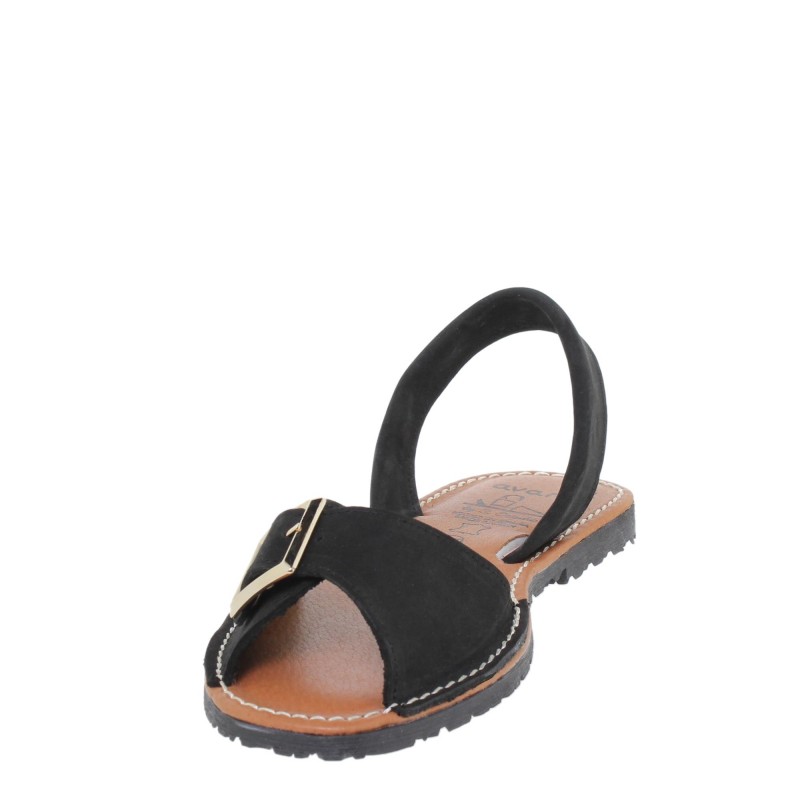 76502437AV - Menorquina Plana Mujer Negro
