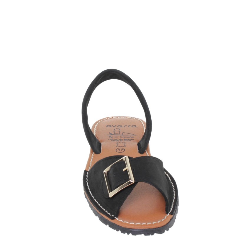 76502437AV - Menorquina Plana Mujer Negro