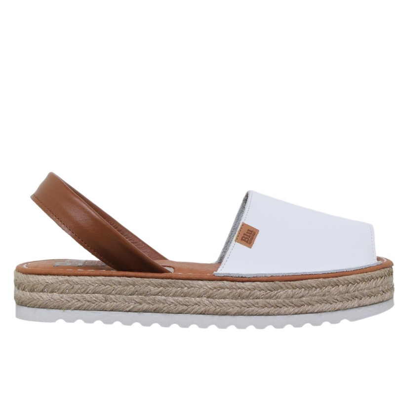 78209201BLU - Menorquina Plataforma Mujer Blanco