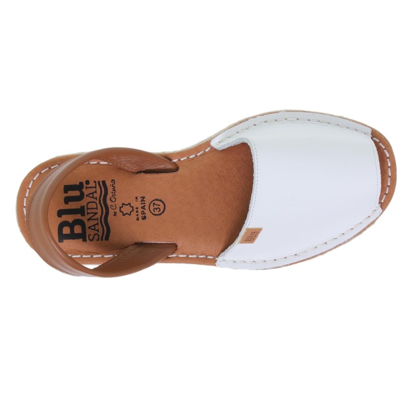 78209201BLU - Menorquina Plataforma Mujer Blanco