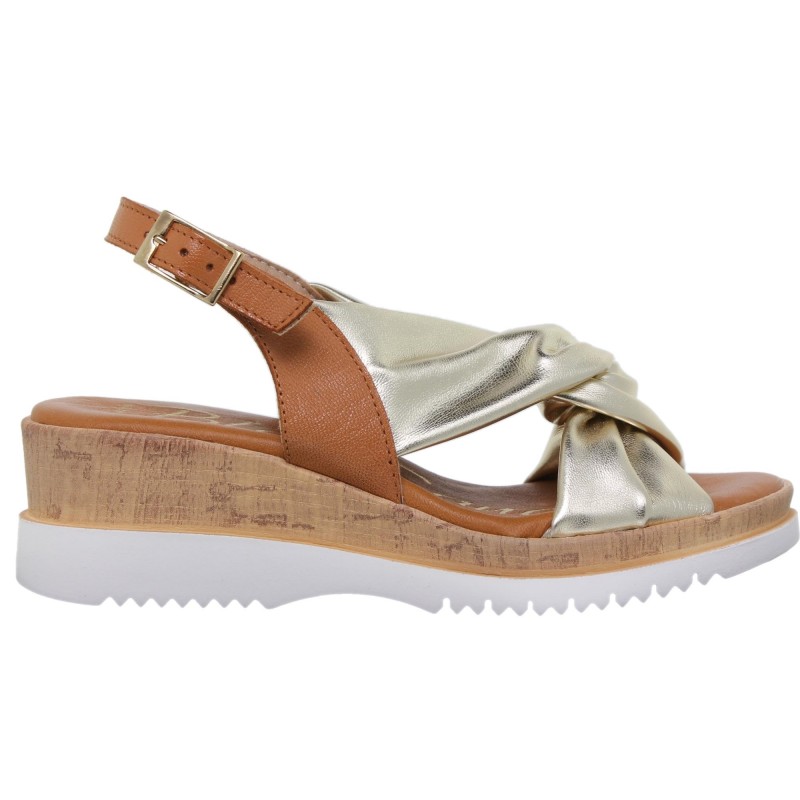 9080921BLU - Sandalia Señora Piel Platino