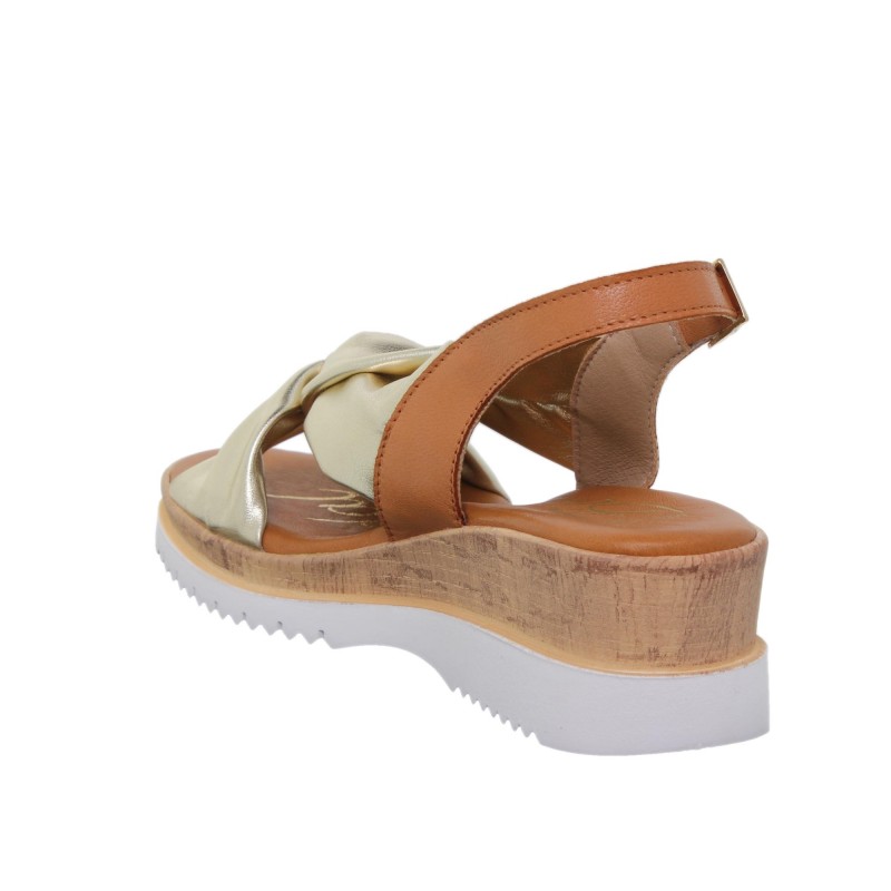 9080921BLU - Sandalia Señora Piel Platino