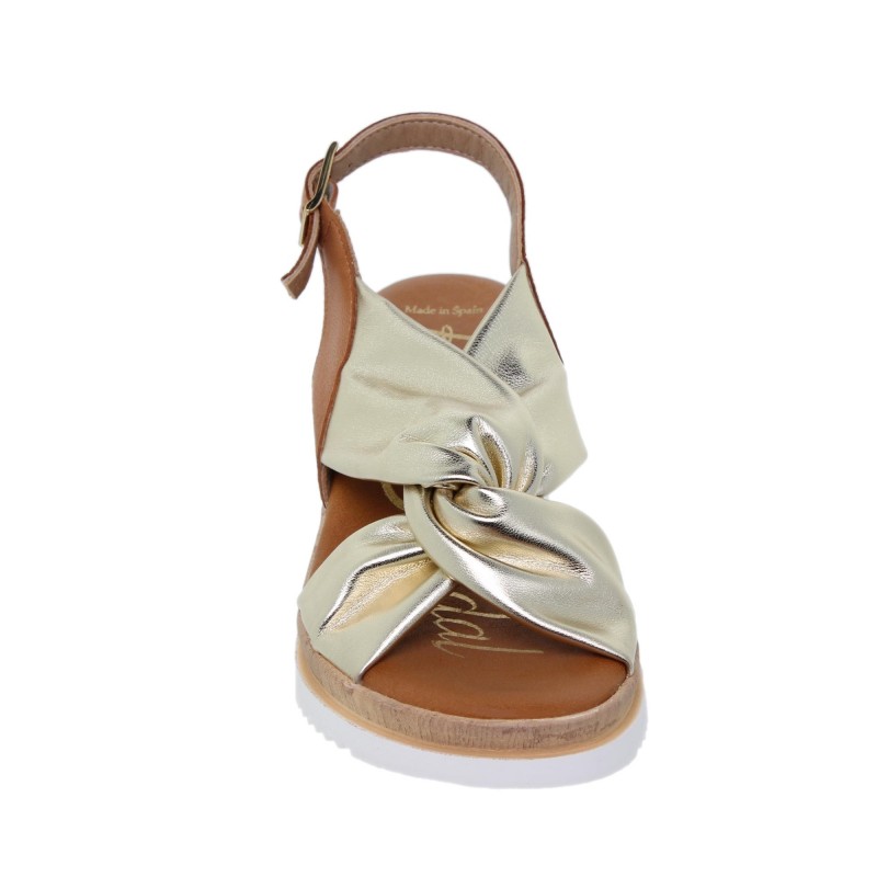 9080921BLU - Sandalia Señora Piel Platino