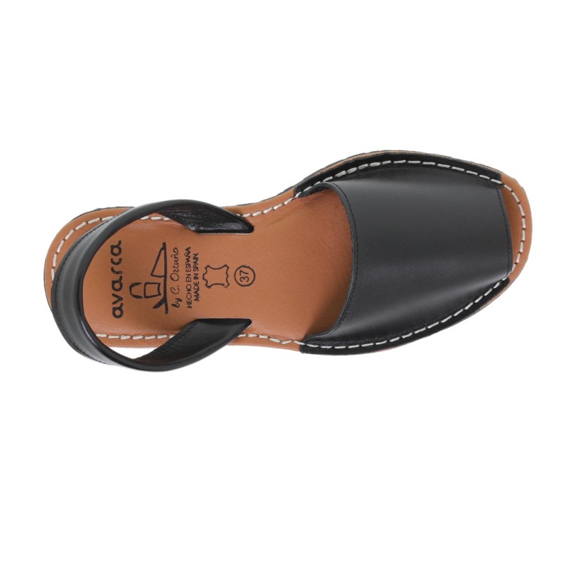 2201AV - Menorquina Plana Mujer Negro