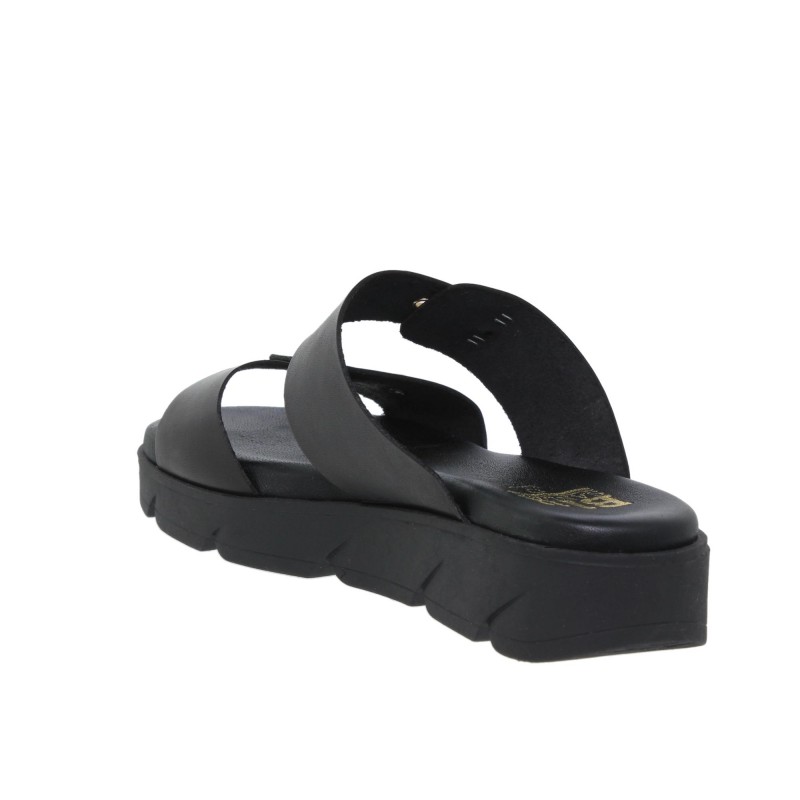 284058803BLU - Sandalia Plana Mujer Negro