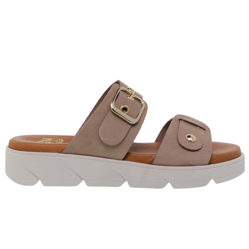 284058803BLU - Sandalia Plana Mujer Taupe