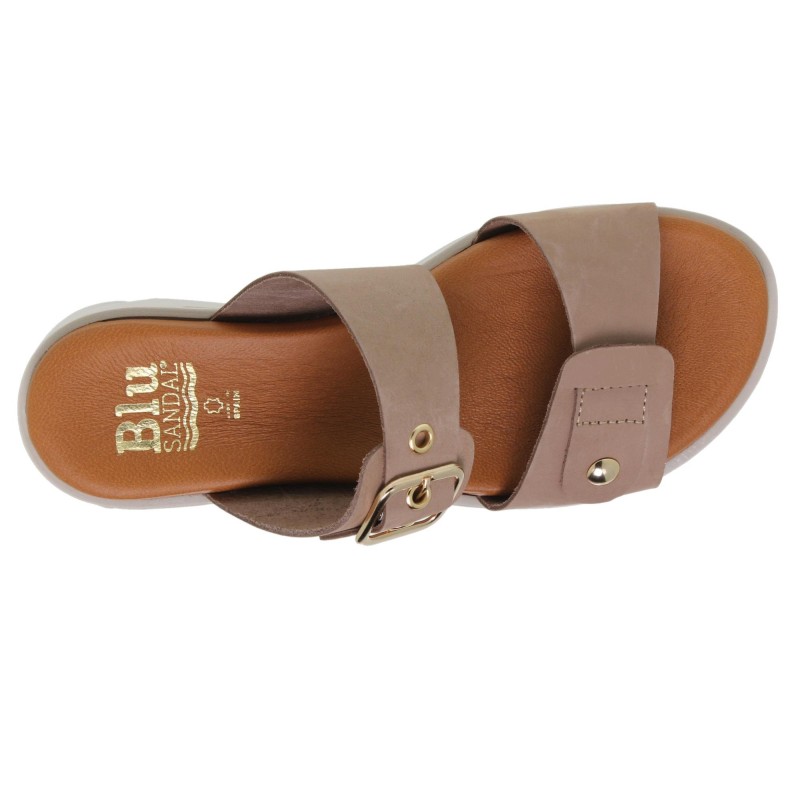 284058803BLU - Sandalia Plana Mujer Taupe
