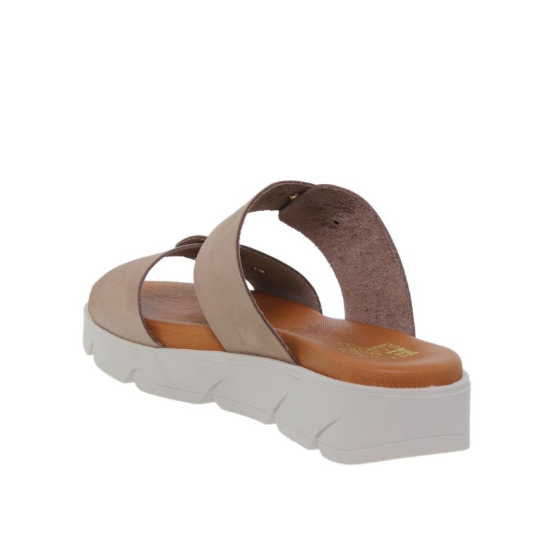 284058803BLU - Sandalia Plana Mujer Taupe