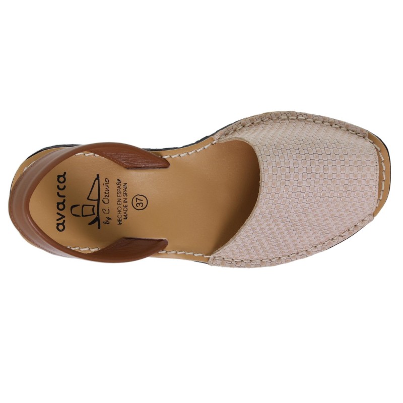 8590523AV - Menorquina Plana Mujer Beig