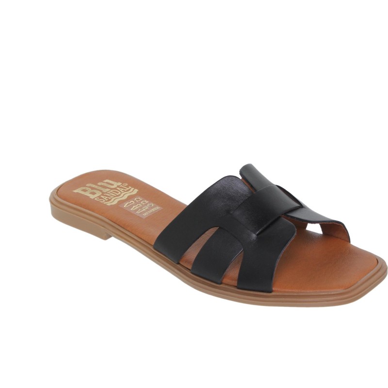 62102401BLU - Sandalia Señora Piel Negro