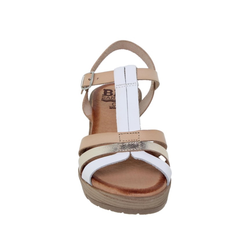 19803114BLU - Sandalia Cuña Mujer Multicolor